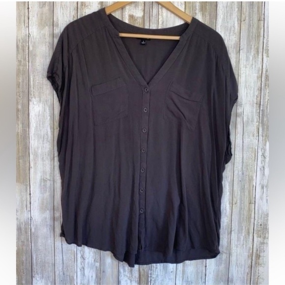 torrid Tops - Torrid Dark Grey Button Down